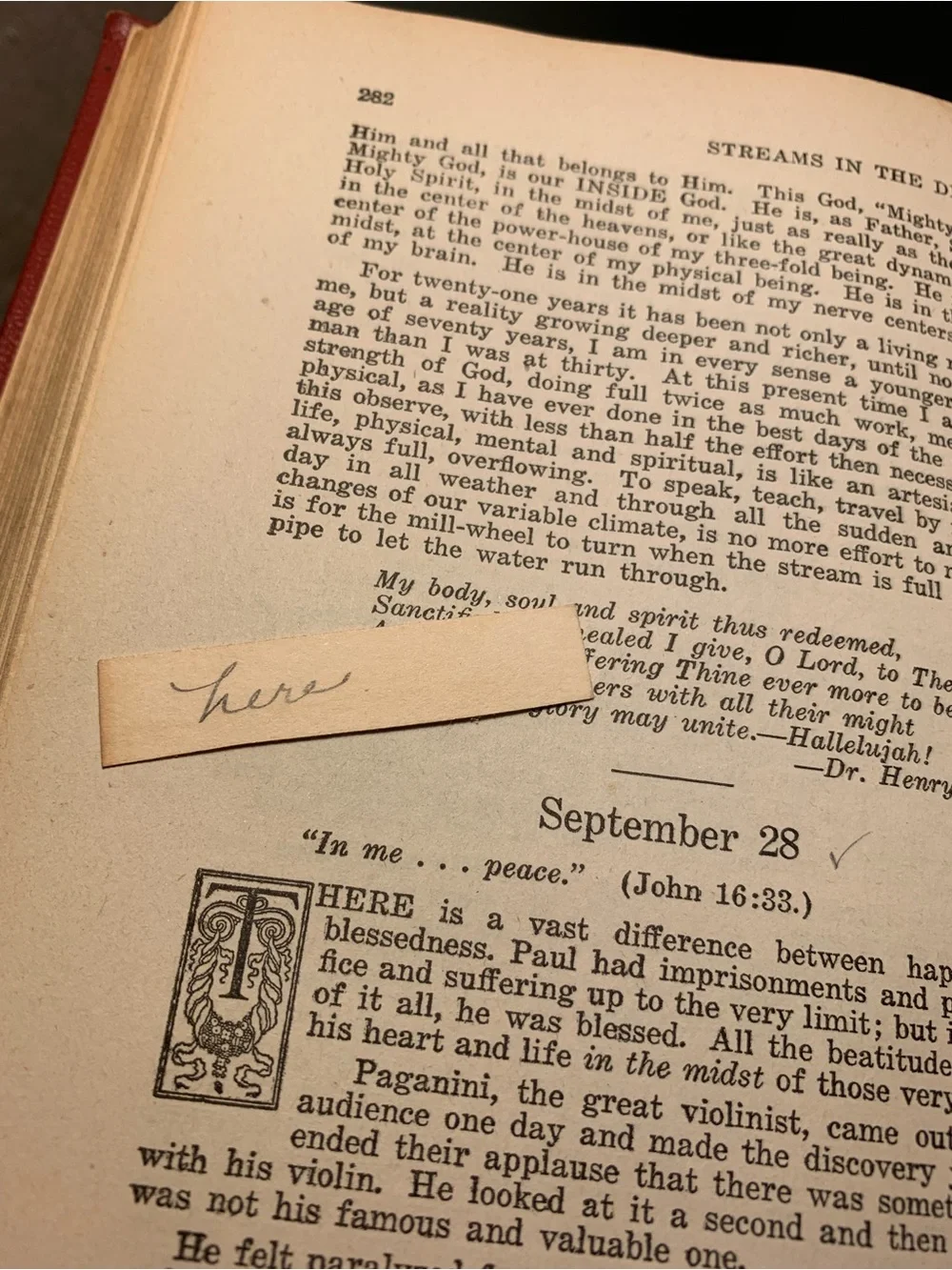 Vintage 1944 Streams in the Desert 23rd Printing with unique Old Bookmarks